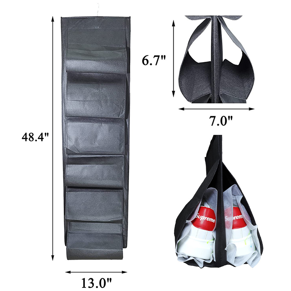 2023 fashion customization shoes storage organizer Hanging  bag Products 2 Pack 12 Large Pockets Hanging Shoe Organizer