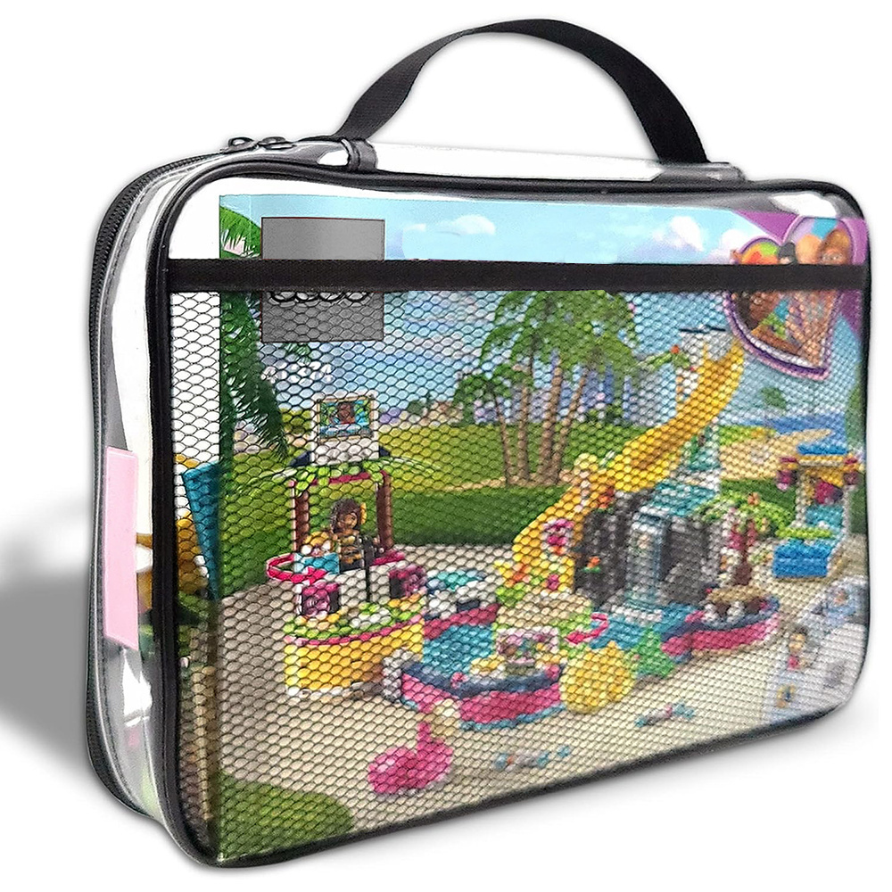 Waterproof Toy Organizer Bags 6 Packs PVC Zippered Blocks Set Storage Organizer Case with Zippered for Board Games Travelling