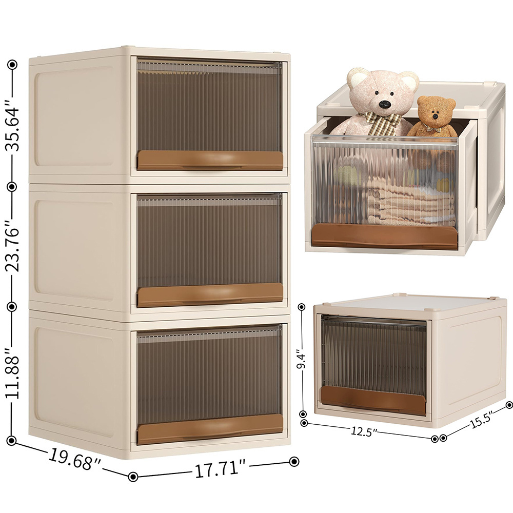 Stackable Closet Plastic Storage Box With Drawers