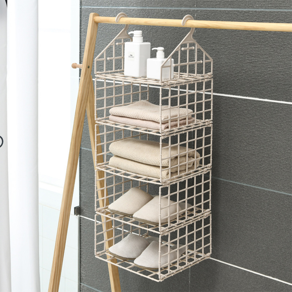 Five Tiered Over the Door Multi-layer Hanging Basket Shelf Wire Organizer Storage Rack Wire Display Rack