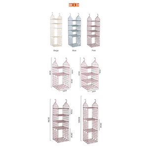 Five Tiered Over the Door Multi-layer Hanging Basket Shelf Wire Organizer Storage Rack Wire Display Rack