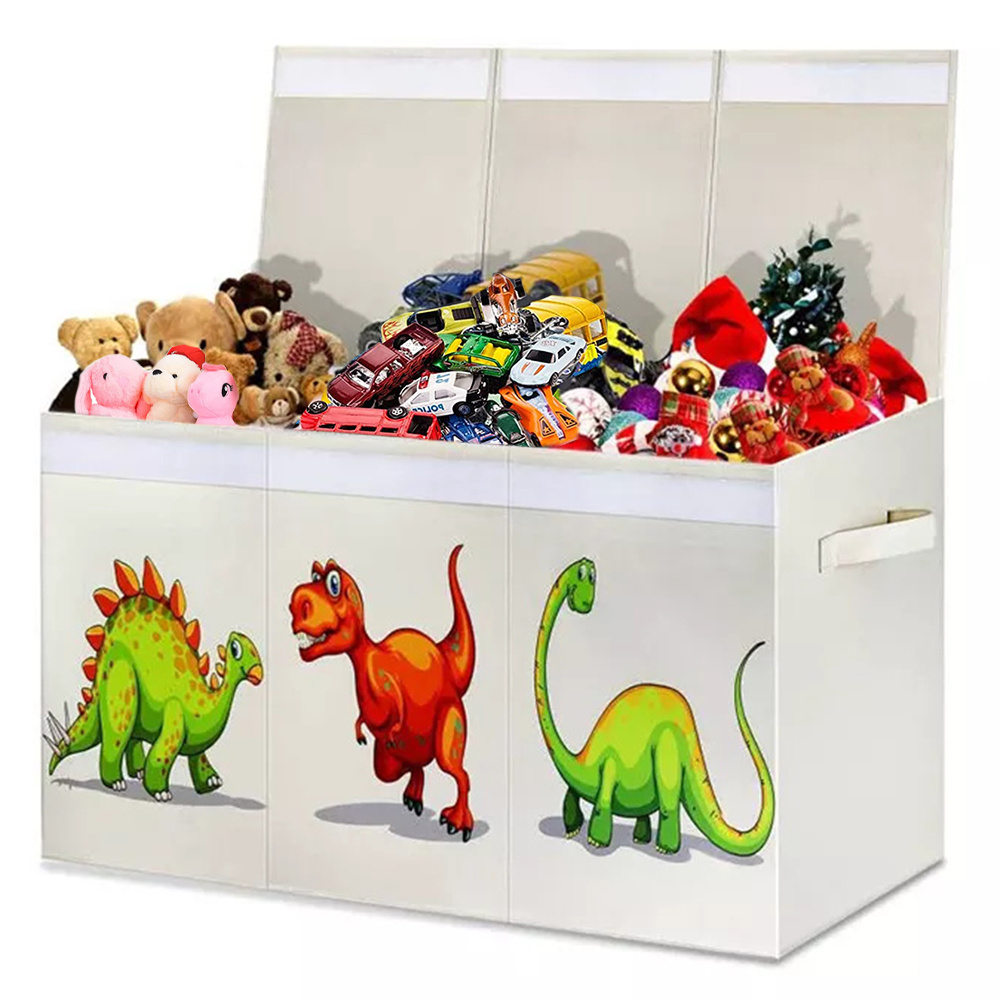 Foldable Fabric Storage Box Large Storage Container with Handle and Lid Cube Kids Toy Storage Box