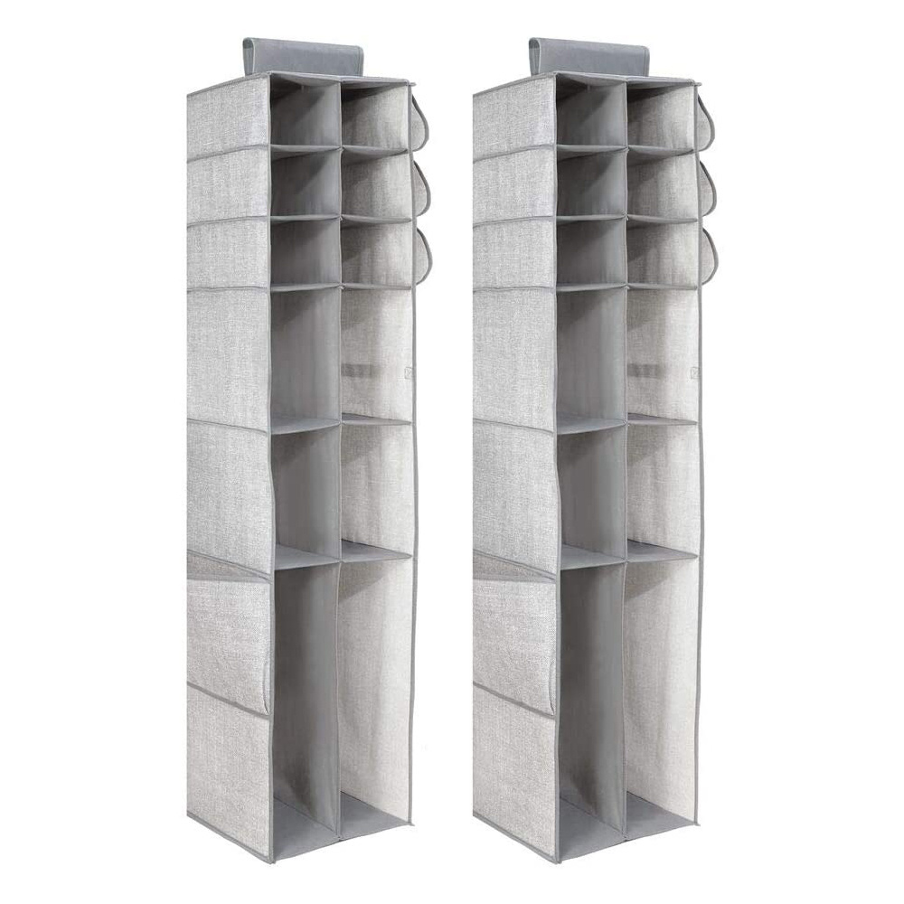 Factory Price New Design Wardrobe 12-Shelf Non-woven Collapsible Shelves Hanging Closet storage bag Hanging Closet Organizer/