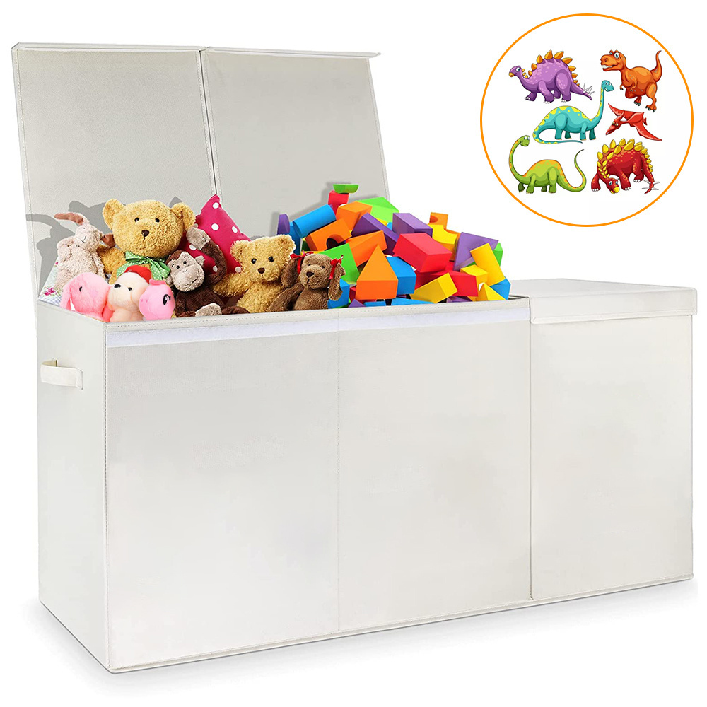 Foldable Fabric Storage Box Large Storage Container with Handle and Lid Cube Kids Toy Storage Box