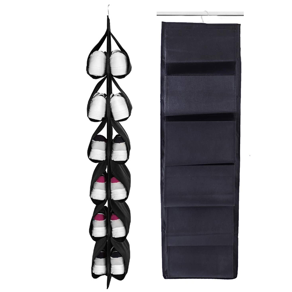 2023 fashion customization shoes storage organizer Hanging  bag Products 2 Pack 12 Large Pockets Hanging Shoe Organizer