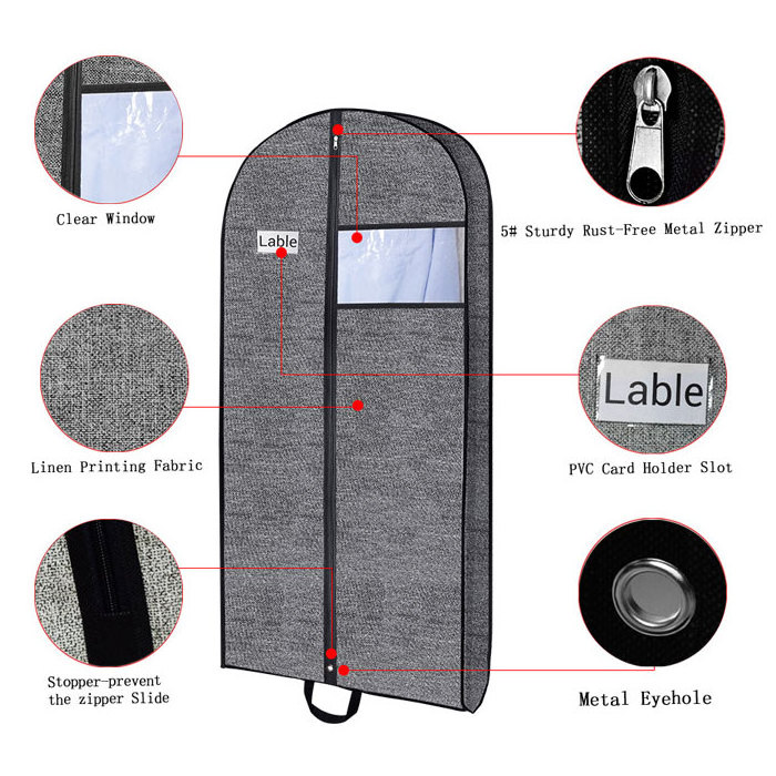 Garment Bags Suit Bag for Travel and Clothing Storage Anti-Moth Protector Breathable Suit Cover for Dresses Suits Coats