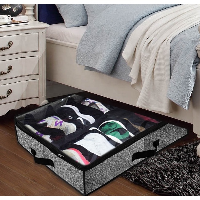 Save Space Non-Woven Fabric Shoebox Folding Organizer Underbed Closet Solution large shoe box storage