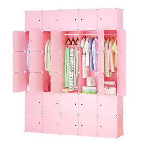 DIY pp plastic cube big size customized color wardrobe design furniture bedroom closet organizers