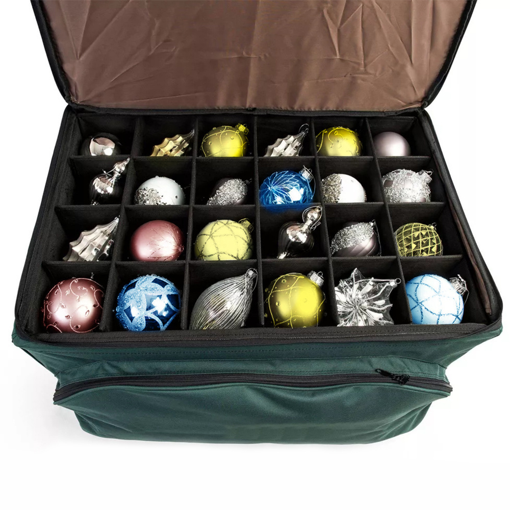 Holiday Accessories Underbed Christmas Bauble Ornament Storage Box Container With Handles