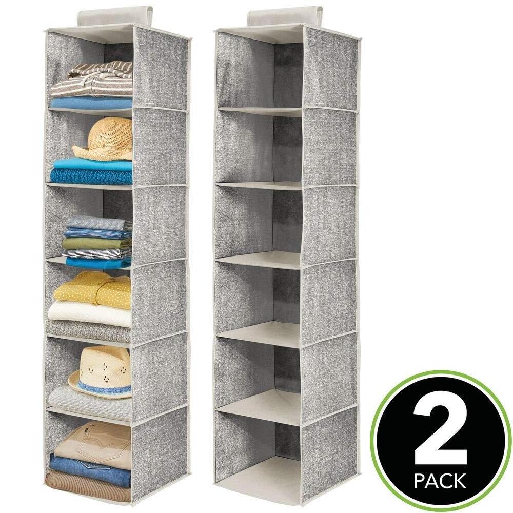 6 shelf Non woven clothes hanging closet organizer