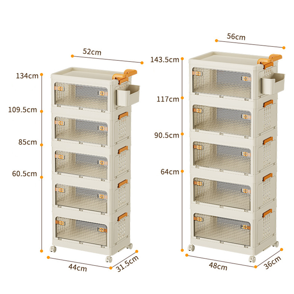 Folding Large Capacity Plastic Storage Bin Bedroom Organizer Factory Wholesale Plastic Storage Cabinets