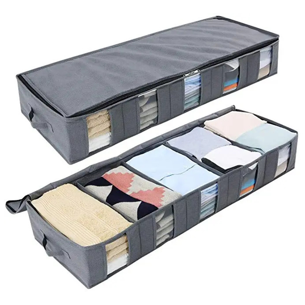 Folding Divider Organizers Under Bed Clothes Shoe Jeans Bedding Storage Box Closet Organizer