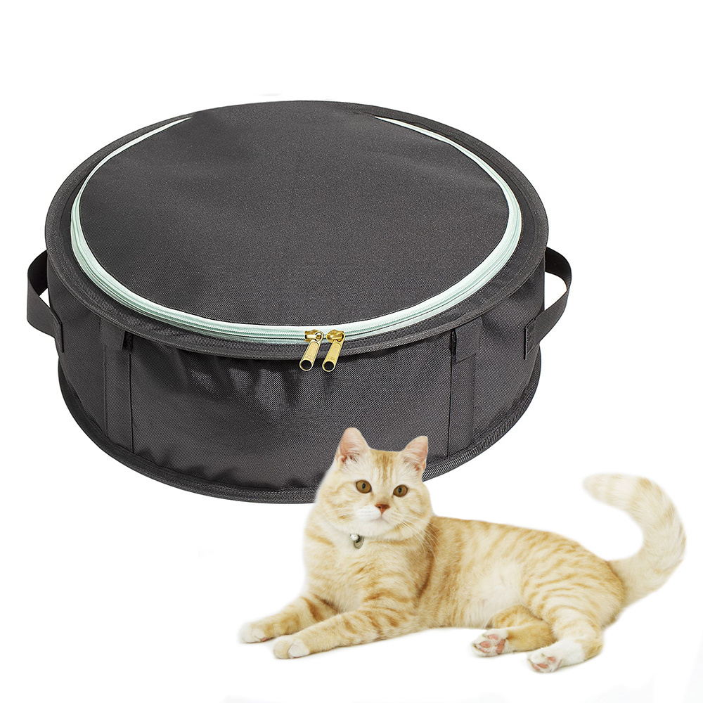 space-saving Travel Cat Litter Box Leak-Proof Portable Litter Box Collapsible Toilet Tray Carrier for Small Medium Cats