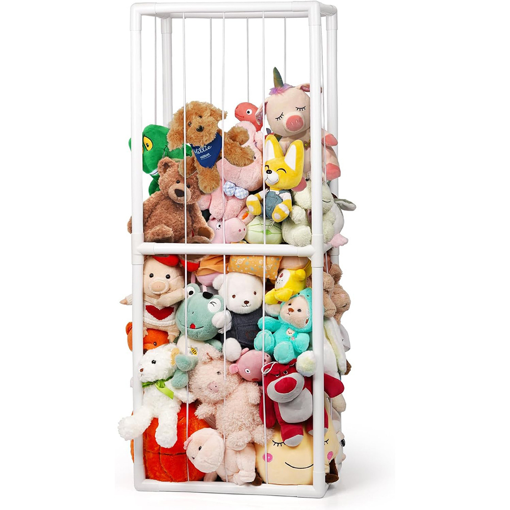 Large Capacity Plush Toy Storage Rack Metal Tube Children'S Toy Storage Rack Elastic Band