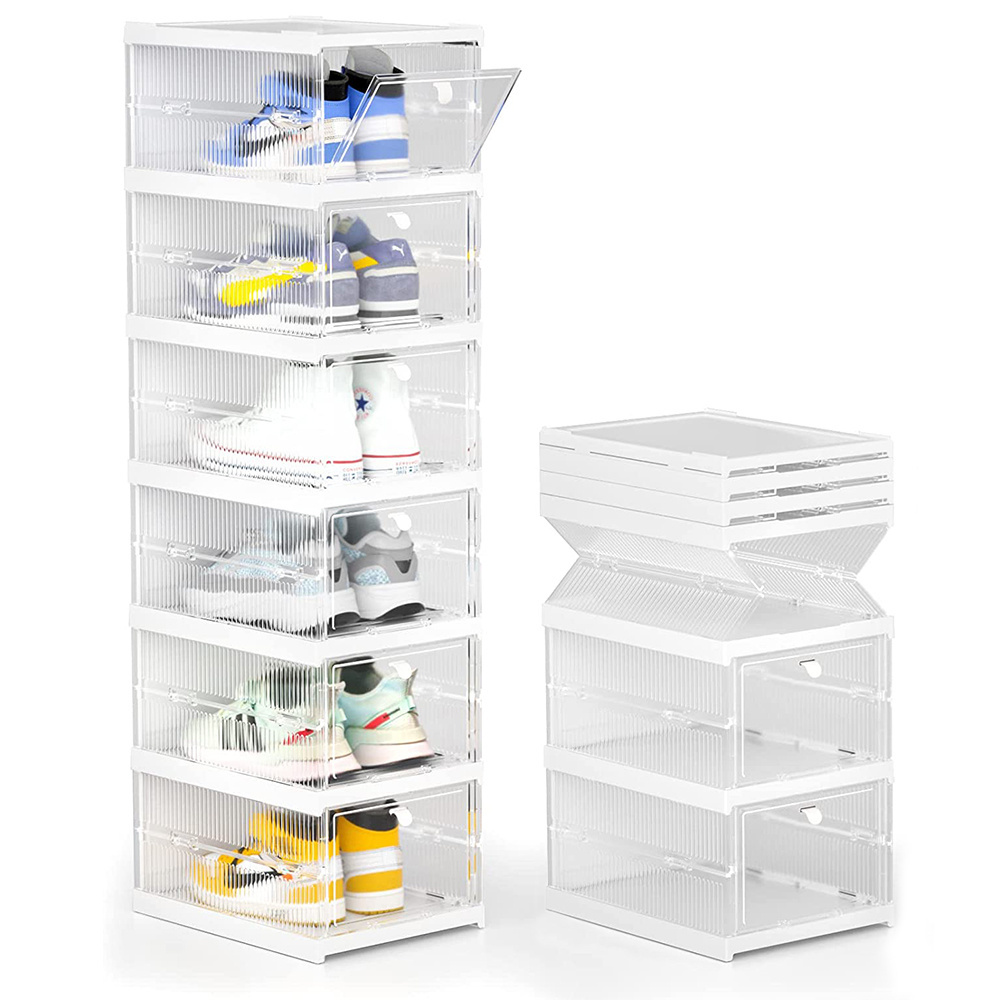 Clear Plastic Stackable Shoe Storage Multifunctional Shoe Box Universal Shoe Storage Boxes for Men and Women