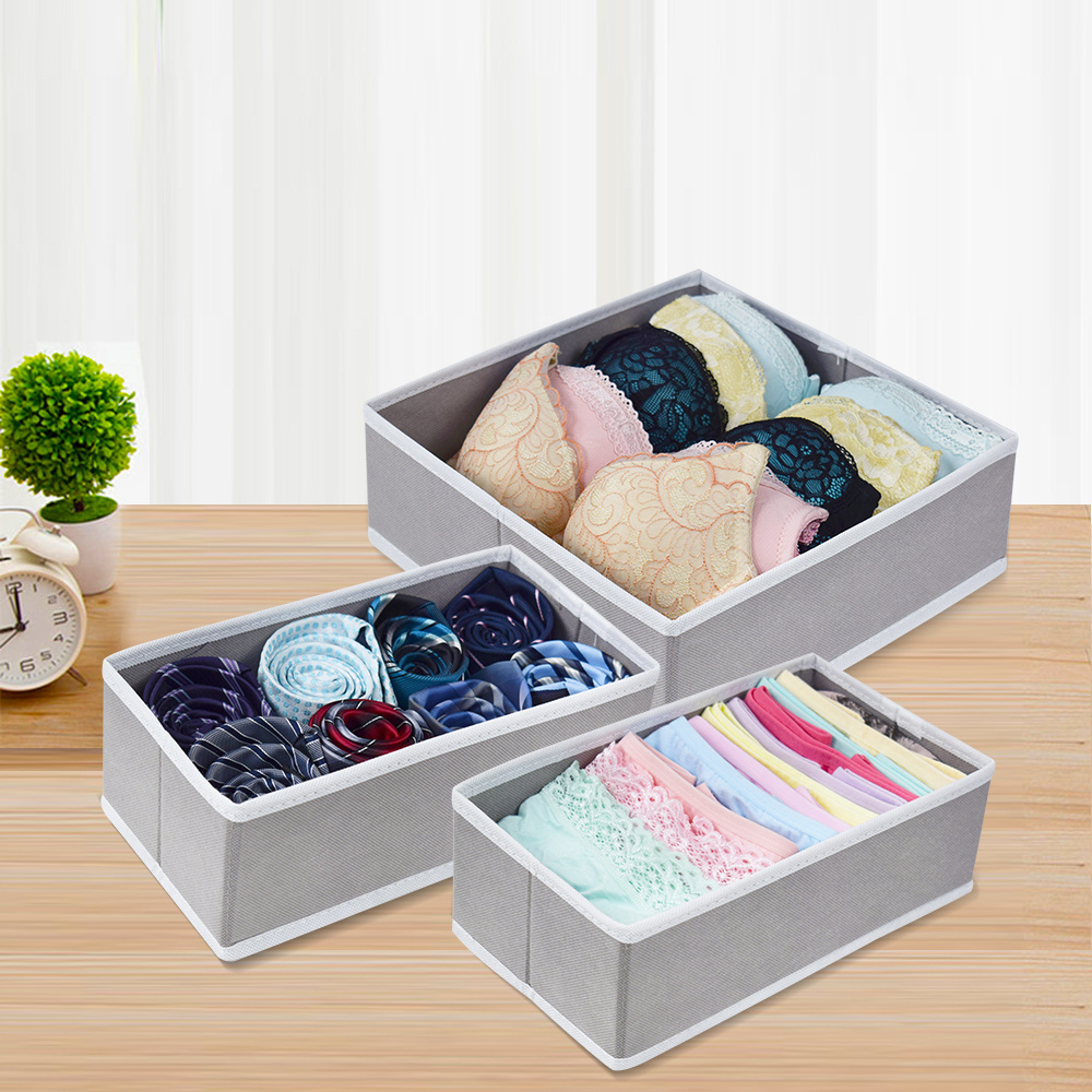 Most Popular Set of 6 pcs Houseware Foldable Drawer Dividers Boxes Closet Organizers Underwear Organizer