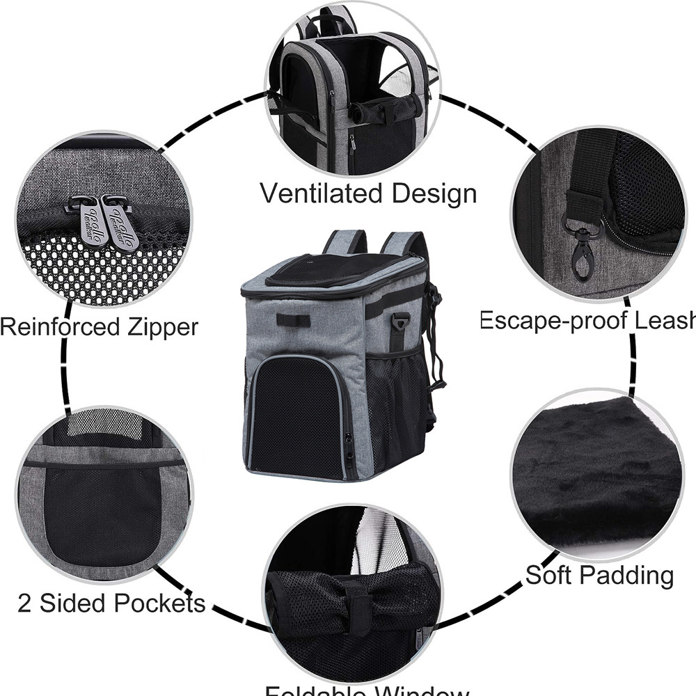 Custom Multi-Functional Pet Bike Bag Outdoor Pet Dog And Cat Carrier Backpack