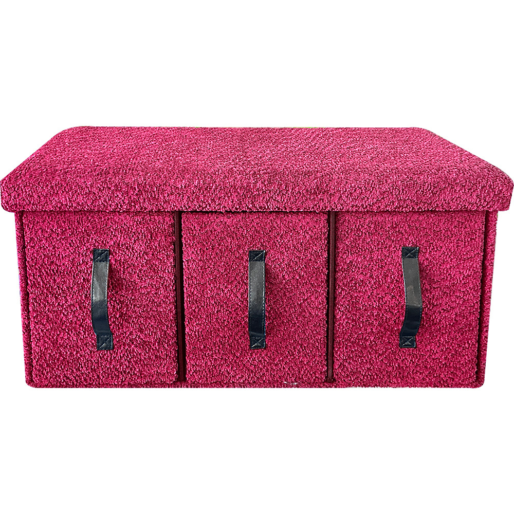 Furniture Square Modern Folding Storage Ottoman Stools with 3 Drawer Organizers