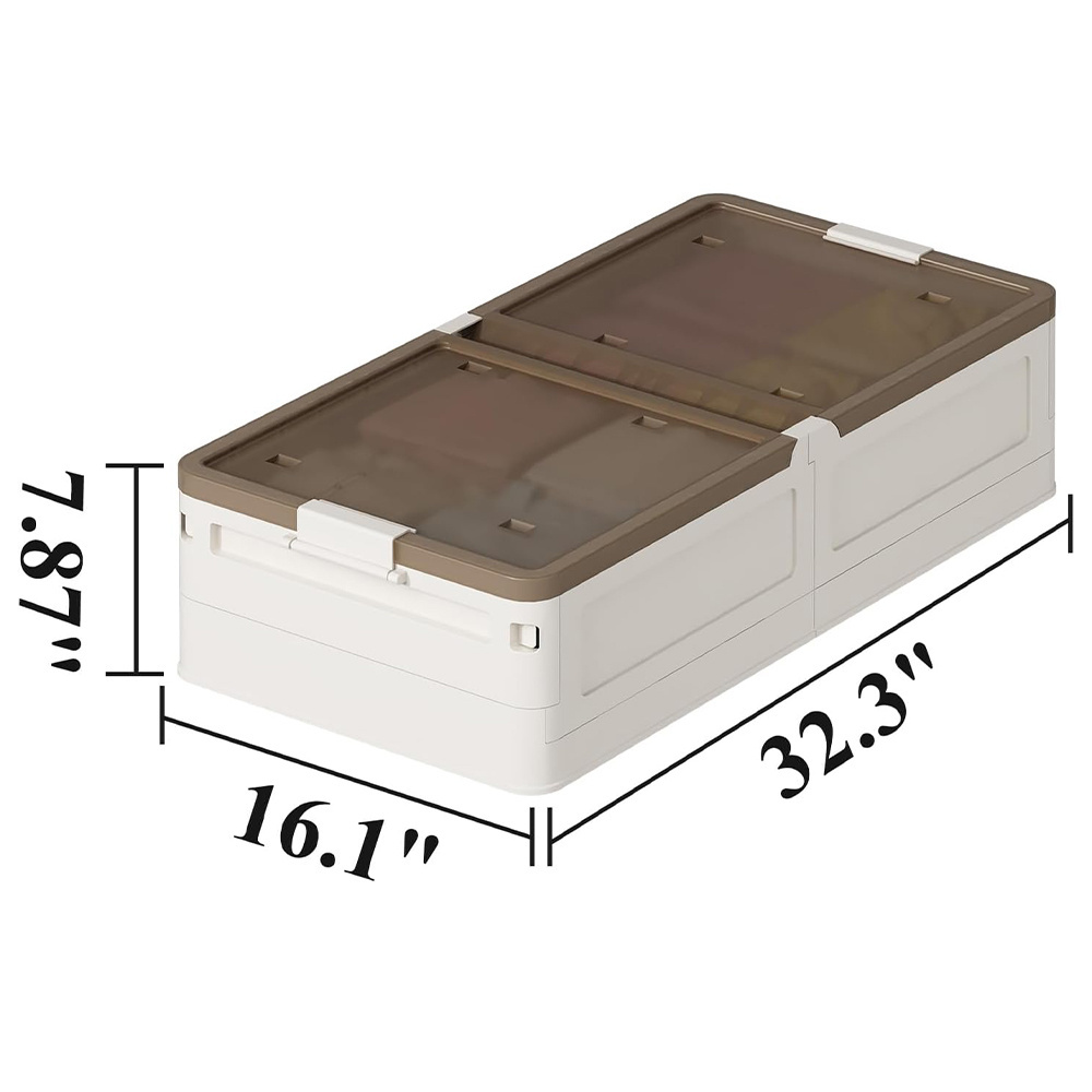 New Transparent Plastic Box Under Bed Foldable Rolling Storage Bin with Lid  for Clothes Shoes Toys