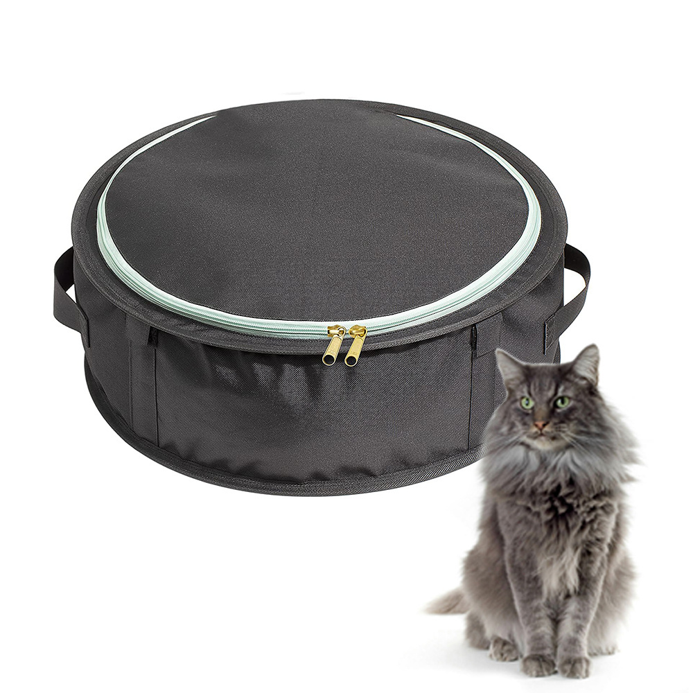 space-saving Travel Cat Litter Box Leak-Proof Portable Litter Box Collapsible Toilet Tray Carrier for Small Medium Cats