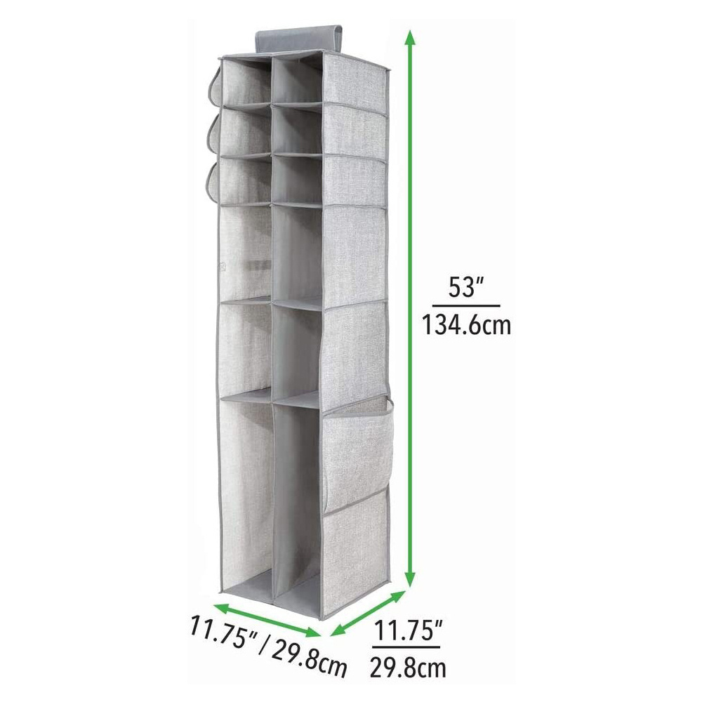 Factory Price New Design Wardrobe 12-Shelf Non-woven Collapsible Shelves Hanging Closet storage bag Hanging Closet Organizer/