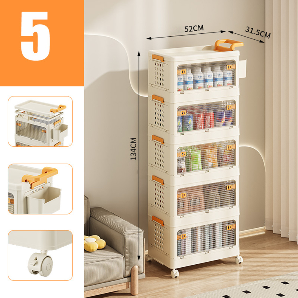 Folding Large Capacity Plastic Storage Bin Bedroom Organizer Factory Wholesale Plastic Storage Cabinets