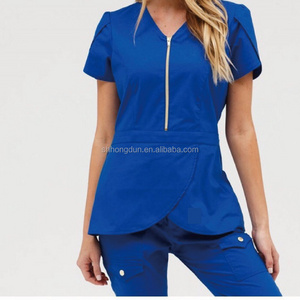 Wholesale Hospital Sexy Nursing Scrubs Uniform, 100% Polyester Scrubs