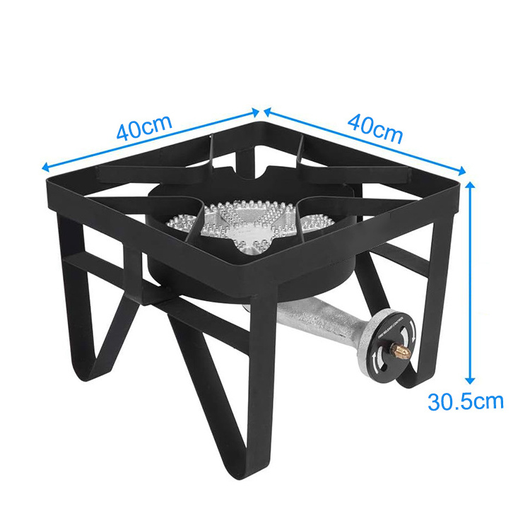 Outdoor High Pressure Single Burner Camp Stove Portable Patio Gas Cooker with 0-20 PSI Regulator  for Home Brewing/Turkey Fry