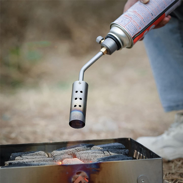 Flame Adjustable Butane Torch for Camping Stove Outdoor Cooking