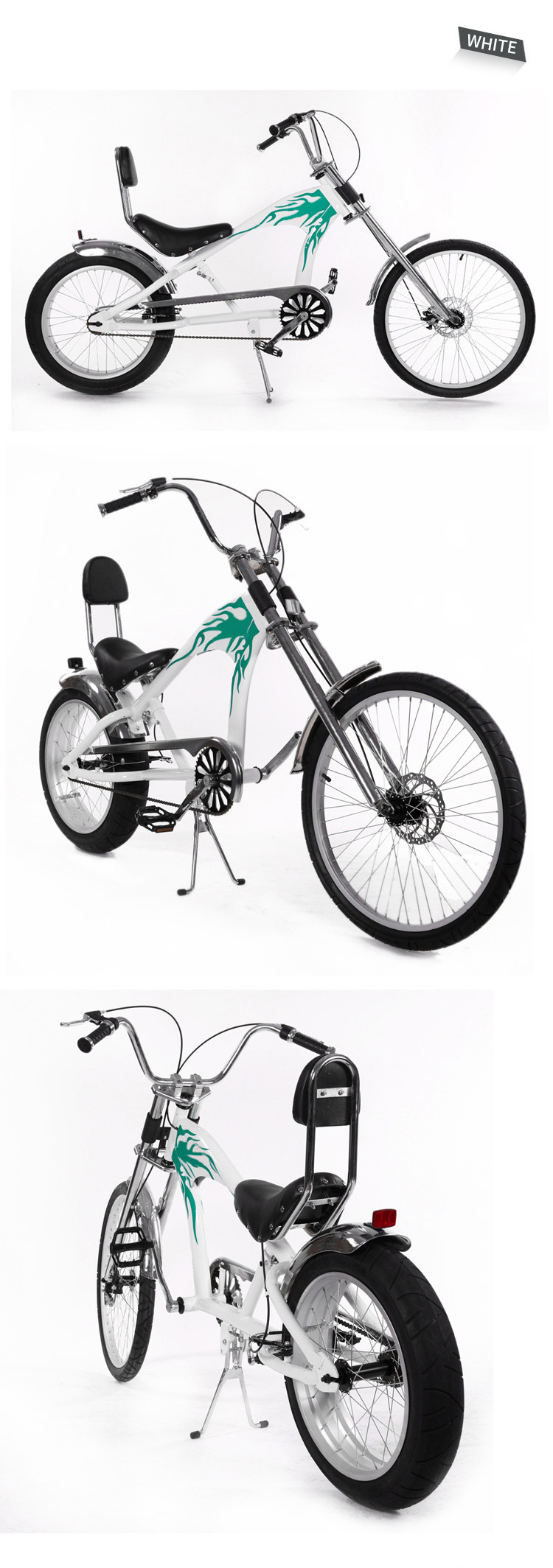 Aluminium alloy pedal fashionable single speed chopper bicycles for adults China factory new design with disk brake bike chopper