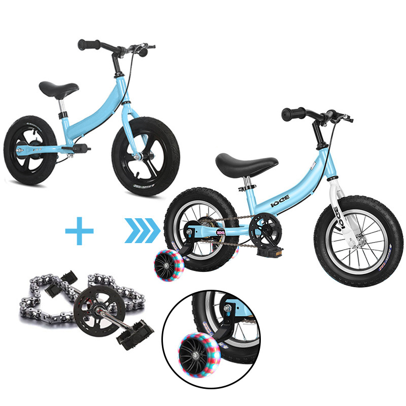 2020 factory 12/14/16 inch 2 in 1baby tricycle pedal kids' bike child children bicycle to kids balance bike with training wheel