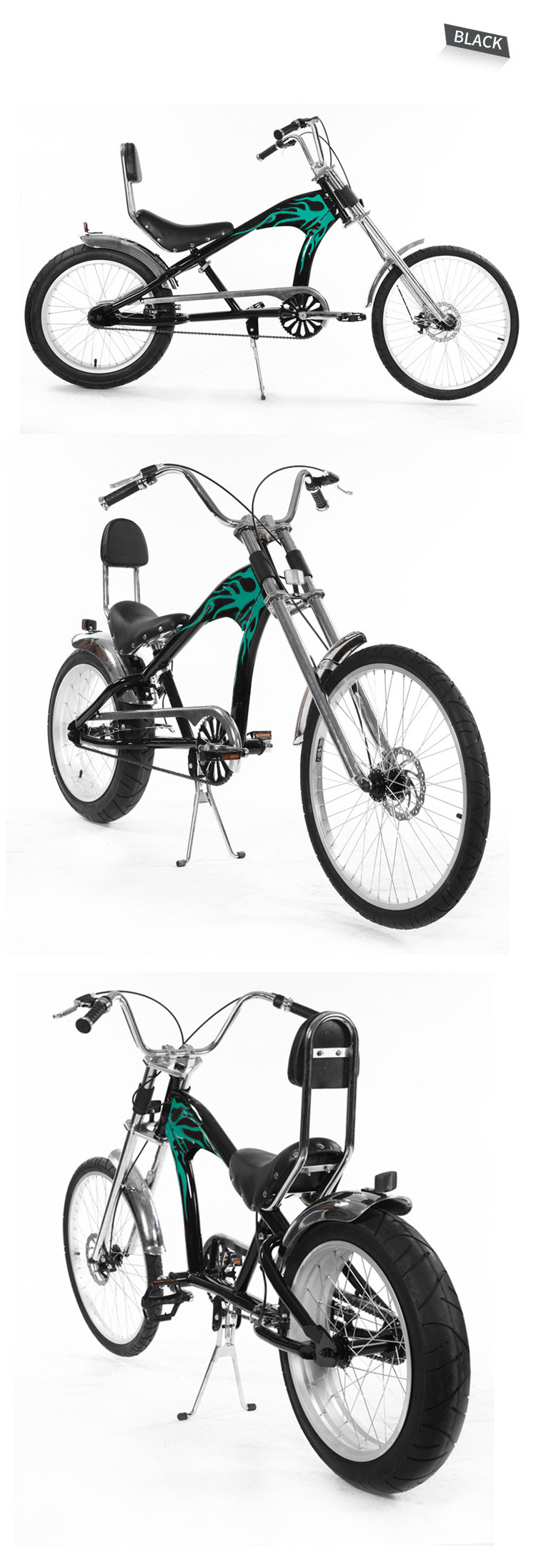 Aluminium alloy pedal fashionable single speed chopper bicycles for adults China factory new design with disk brake bike chopper