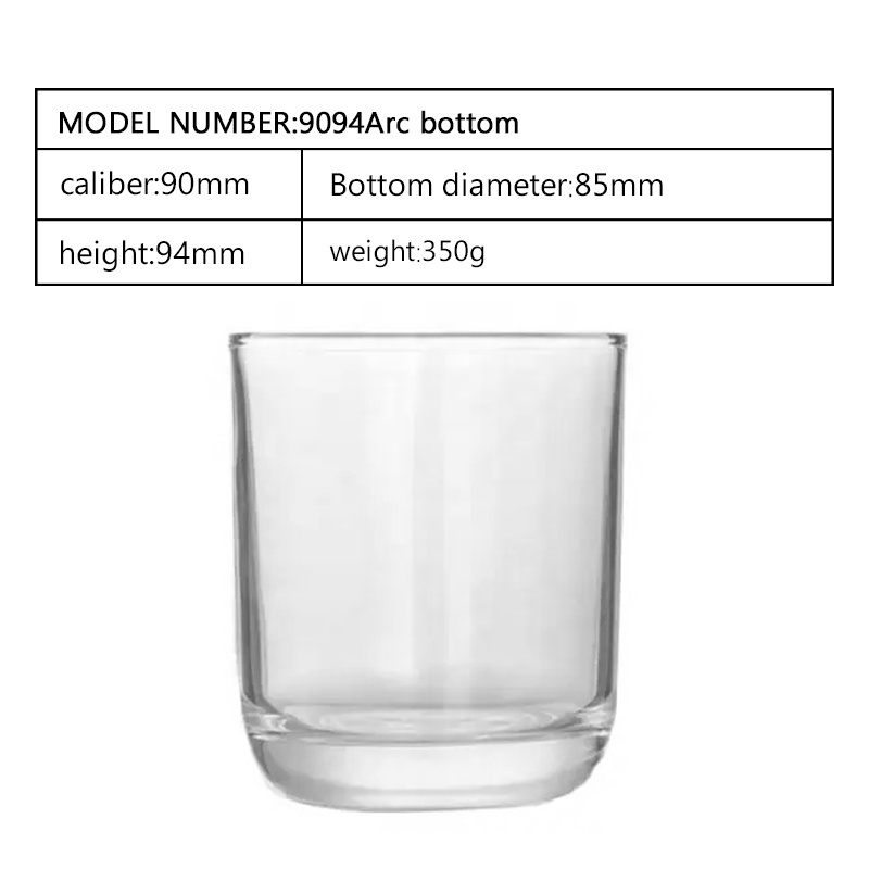 9094 Tea-light Glass Candle Holder 390ml Transparent Votive Glass Candle Cup Glass Storage Jar for Candles