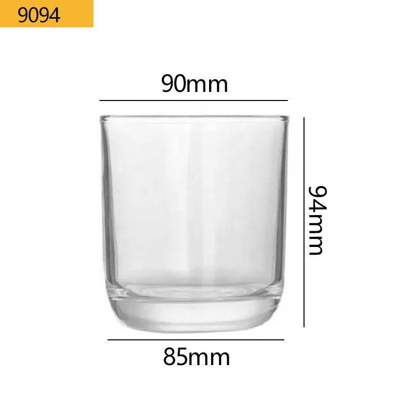 9094 Tea-light Glass Candle Holder 390ml Transparent Votive Glass Candle Cup Glass Storage Jar for Candles