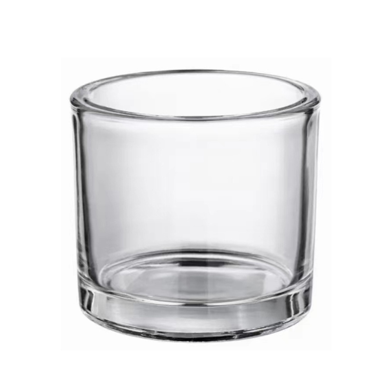 Hot Sale 9080 275ml Glass Candle Vessels Thick Wall Scented Candle Glass Cup with Wooden Lid 10 Oz Votive Glass Candle Holder