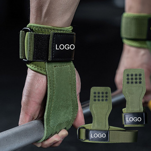 Premium Silicone Padding Protect Palm Hand Lifting Grip Pad Gym Adjustable Wrist Straps For Weight Lifting Power Grip