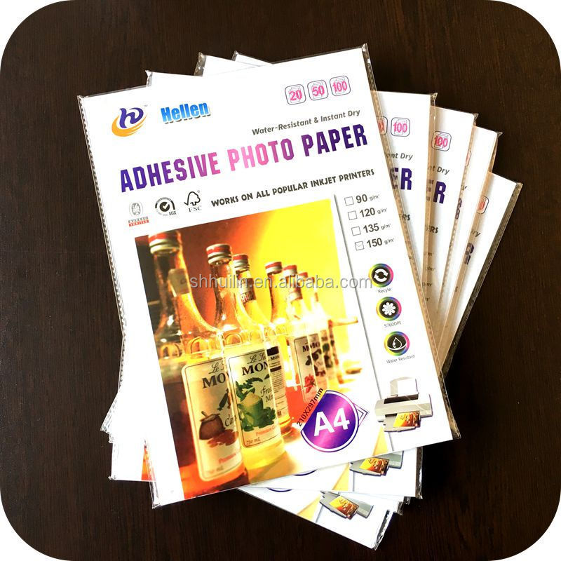 135gsm self adhesive glossy photo paper for inkjet printing