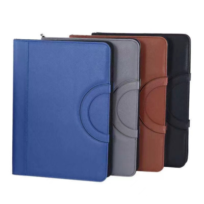 Meeting Bound Folders A4 Organizer Resume Padfolio Portfolio Folder Multi-pocket File Leather Navy Blue Office Conference Folder