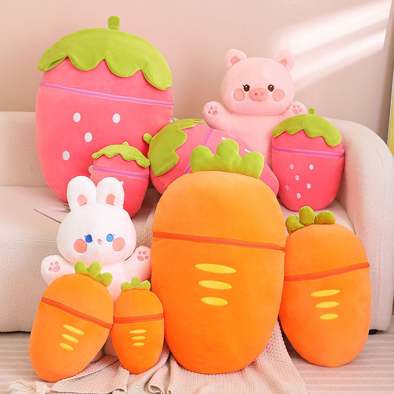 Wholesale Latest Products valentine for claw machine strawberry anime 30/40cm rabbit stuff toys wholesale plush toys custom made