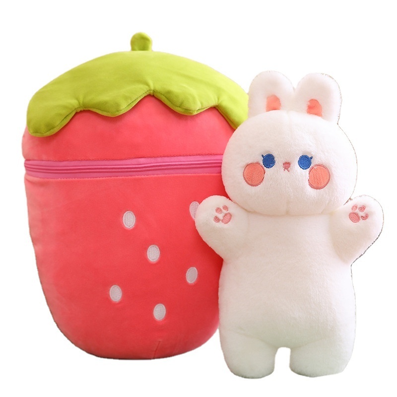 Wholesale Latest Products valentine for claw machine strawberry anime 30/40cm rabbit stuff toys wholesale plush toys custom made