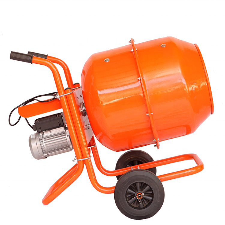 electric motor portable concrete mixer with plastic drum