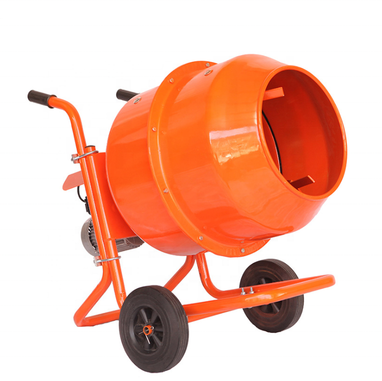 electric motor portable concrete mixer with plastic drum