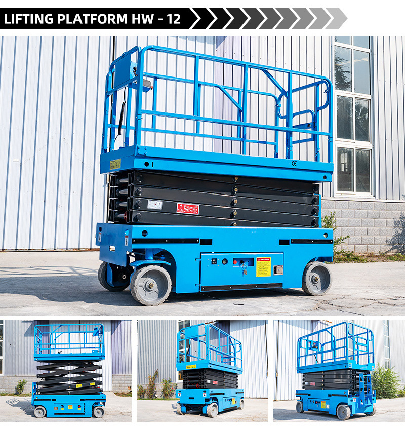 Battery Electric Mini Manned Lift Work Lift Platform Hydraulic Indoor ...