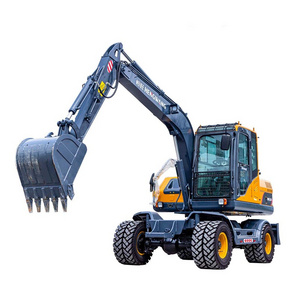 HW80L hot sale Wheeled Excavators 8Ton rubber tire tyre digger factory Price