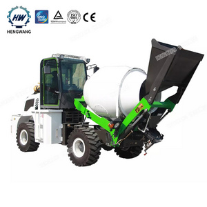 HengWang HWJB120 self loading 1.2cubic diesel oil concrete mixer truck mounted concrete mixer