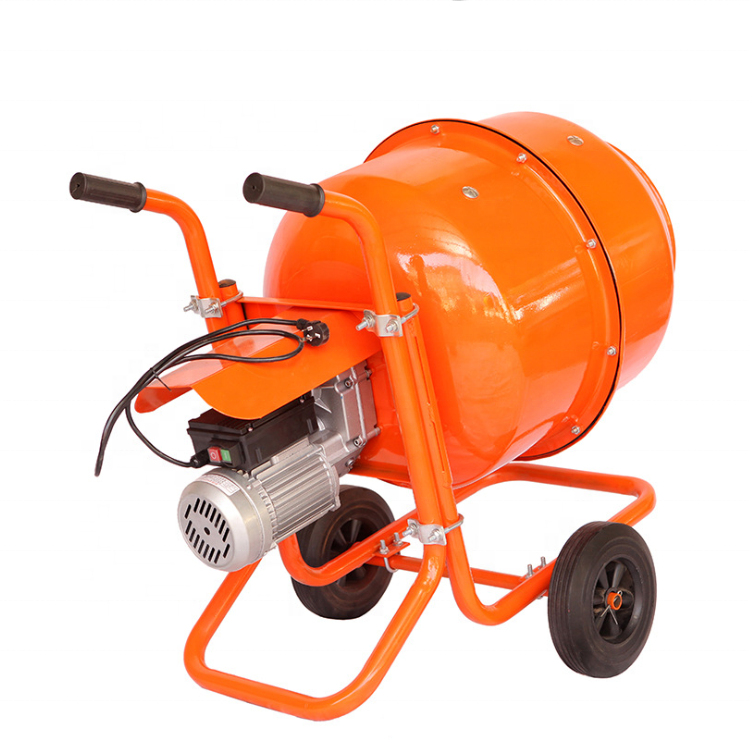 electric motor portable concrete mixer with plastic drum