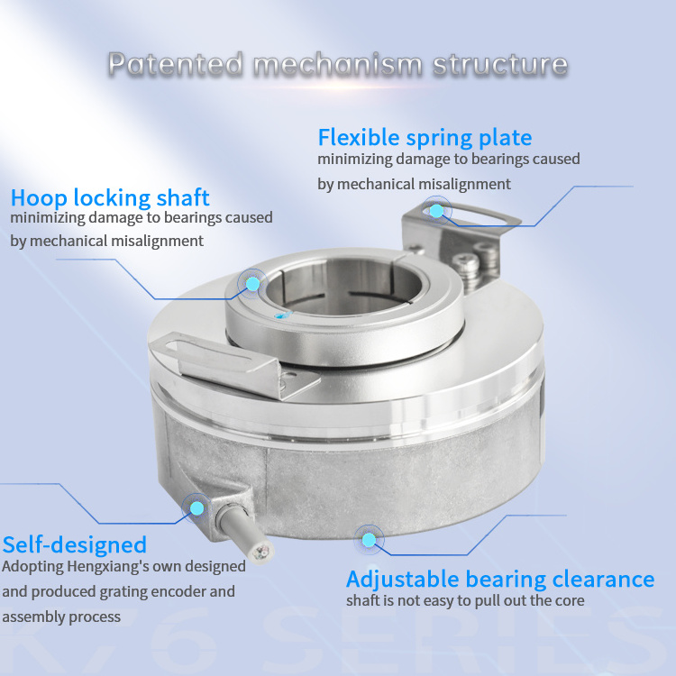 Rotary Encoder Incremental Type (Hollow Shaft through hole)K76-J6E14400BQ30C2 encoder with 30mm clamping ring shaft 14400ppr