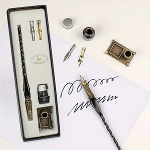 Hot selling  Luxury  Crystal Dip Pen 1 Ink  1 Glass Dipping Pen ,Signature Pen for Art,Painting,Writing