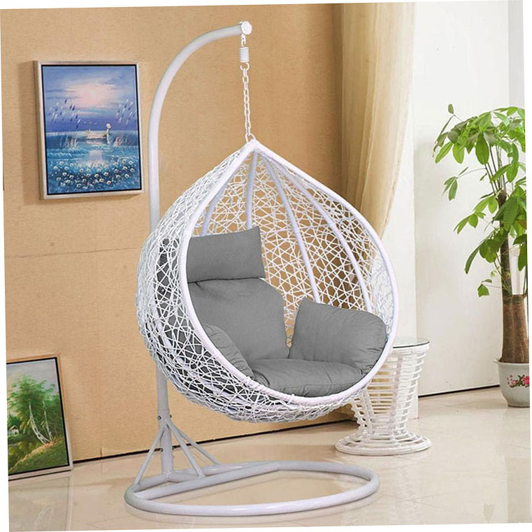 Cheap Egg Chair Floor Parts Steel White Woven Hanging Lounger Suspended Taupe Swing Out Stand Metal Cane Design Double Fabric