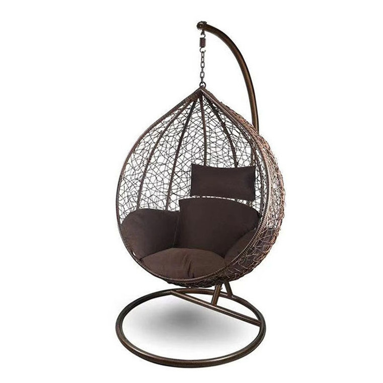 Black Rattan Swing Garden Patio Hanging Chair Pink Stand Double Seater Outdoor Out Door Swivel Hot Sell Egg